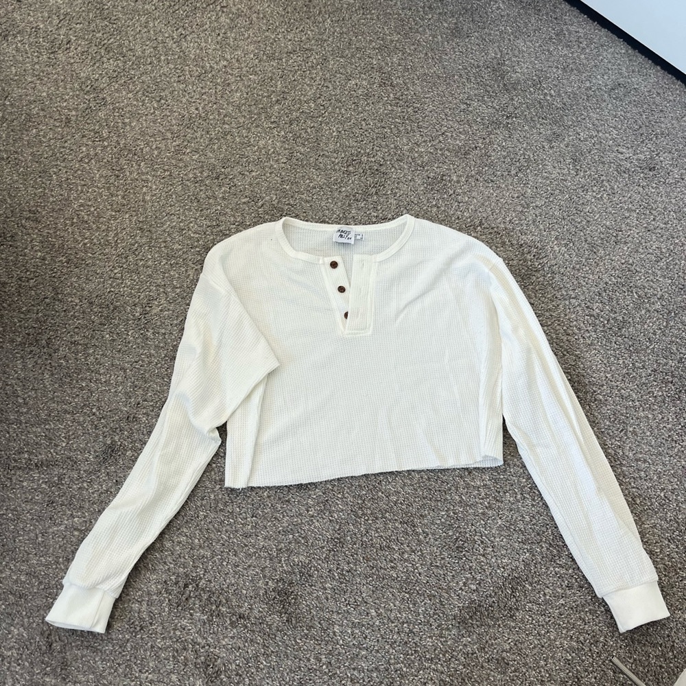 Princess Polly White LongSleeve Top